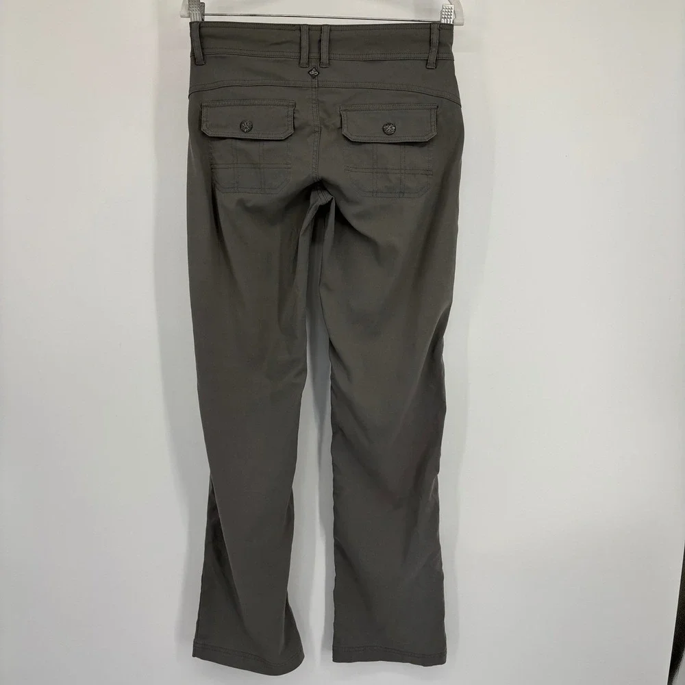 Prana Womens‎ Size 4 Gray Convertible Hiking Pants Roll Up Snap Outdoor Travel